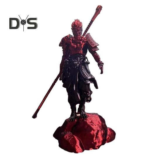 

3D-друкована фігурка Wukong Великі мудреці Рівні Небо Фігурка Статуя Скульптура Король Мавп Модель Прикраса робочого столу Орнамент Гра Периферійні пристрої чорний/червоний
