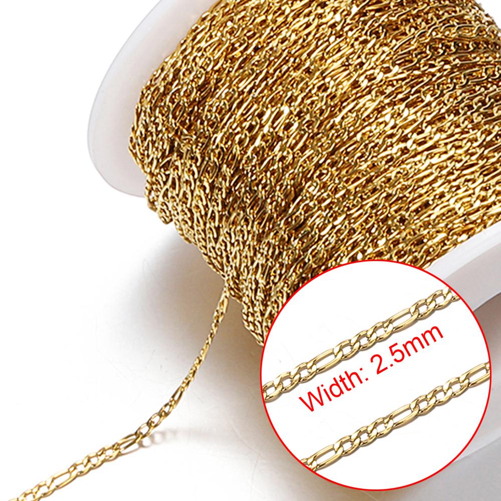 No Fade 2meters Stainless Steel Chains for Jewelry Making Supplies Bracelet Necklace Earrings High Quality Chain DIY Accessories