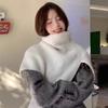 Pullover Knitted Shawl Warm Neck Wraps Elegant High Neck Scarf  Student