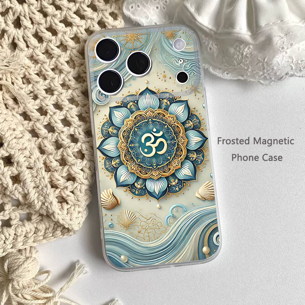 

Mandala Lotus Flower om art Phone Case For iPhone 17,16,15,14,13,12,11 Pro,Max,Plus,Mini,Air,E Magnetic Frosted Clear iPhone13mini