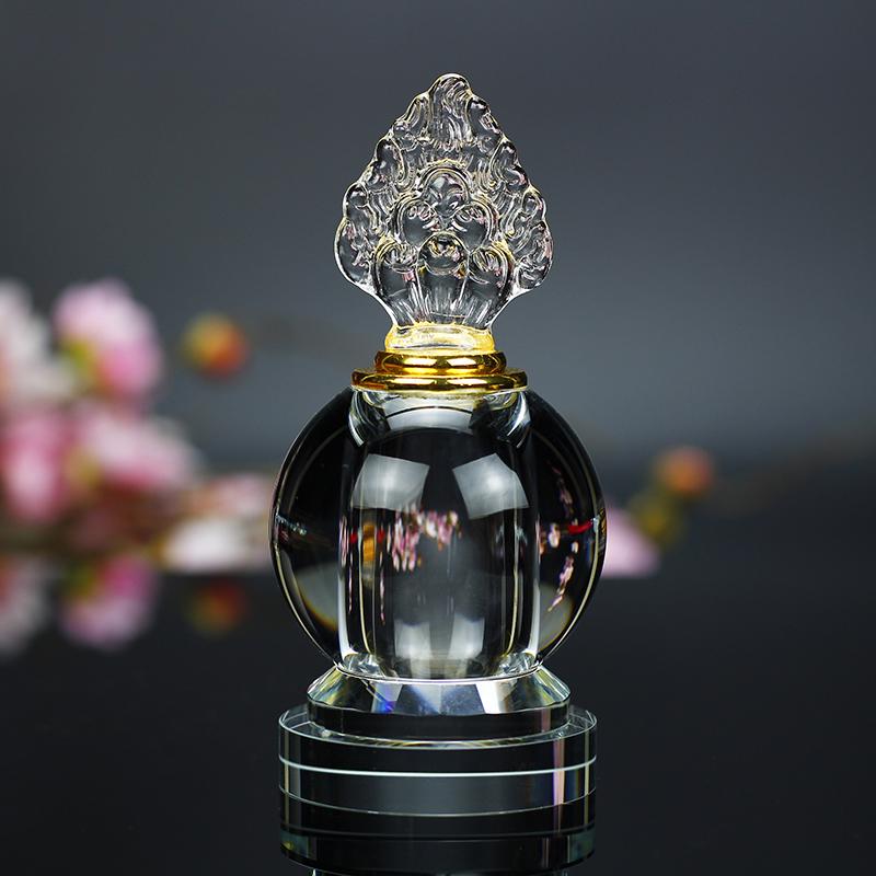 Sealed Crystal Glass Bottle for Nectar - Five-Element Pagoda Table Ornament