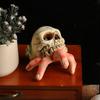 Halloween Skull Simulation Hand Ornaments Horror Festival Resin Skull Conch Hand Decorations For Home Party