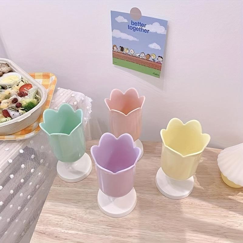 1pc Tulip Pen Holder, Flower Cup, Girl's Tube, Makeup Brush Storage Bucket