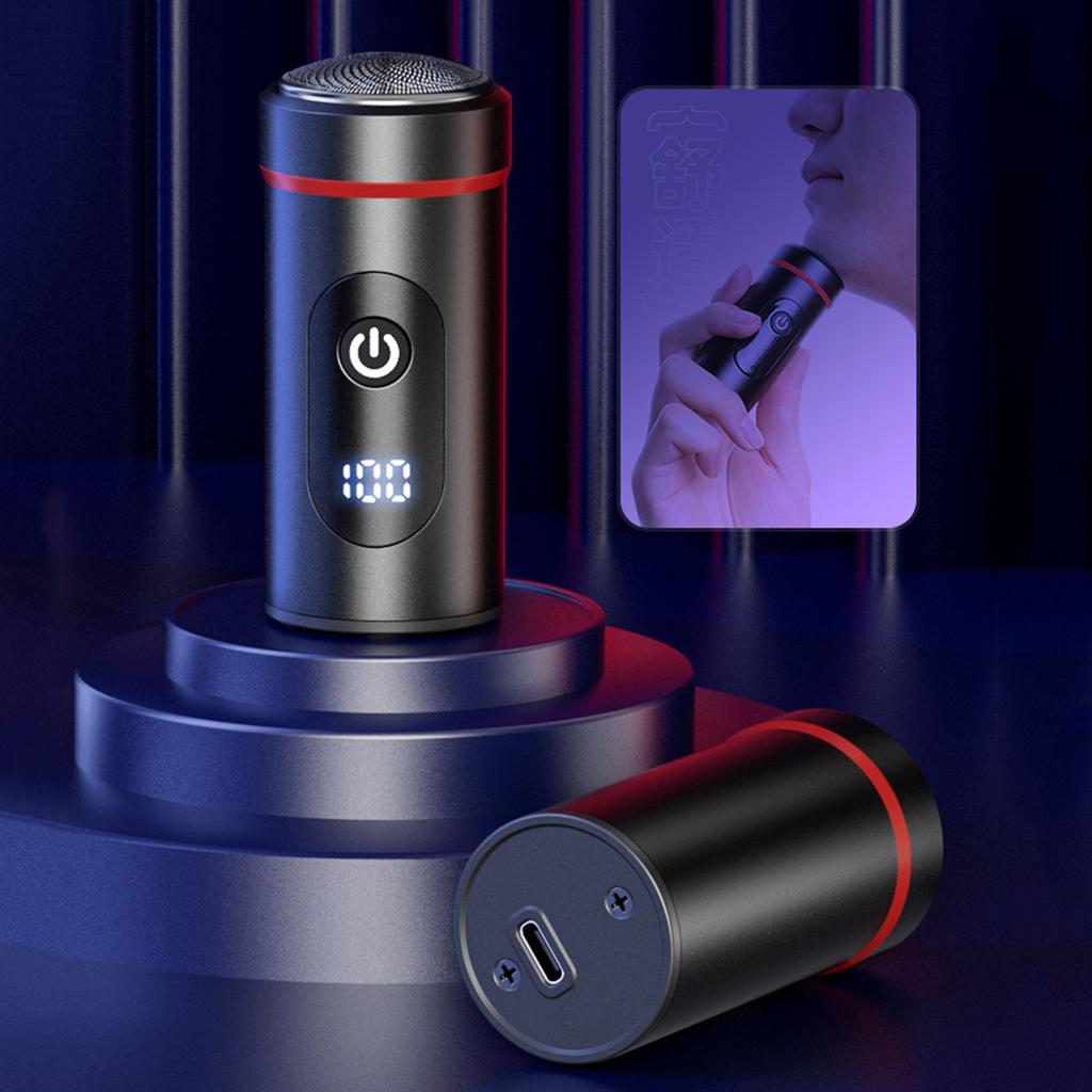 Mini-Elektrorasierer mit Digitalanzeige, wiederaufladbar über USB, wasserdicht, nass und trocken, tragbar, für unterwegs, Rasierapparat für Männer, Bartschneider, Haarentfernungswerkzeug