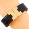 Lurie Bracelet Reversible Black / Orange leather/Plated Gold 23.8g Women Used