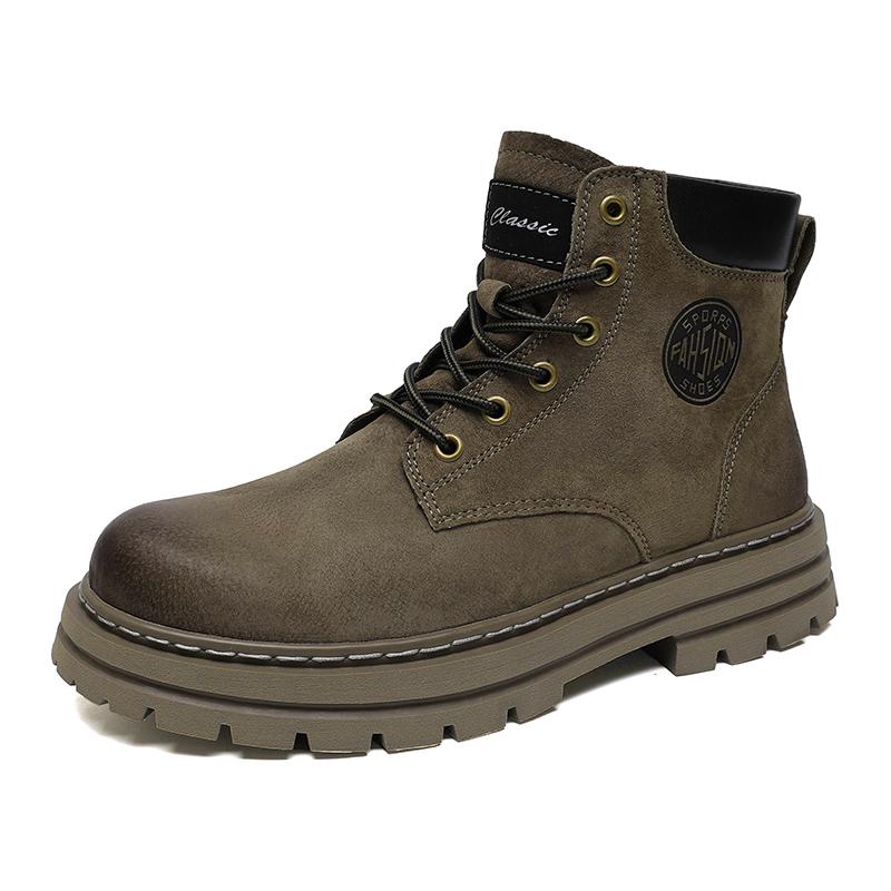 

Мужская обувь для улучшения носки Высокие ботинки Водонепроницаемая кожа Нескользящие большие желтые ботинки мужские дезодорирующие ботинки 45