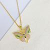  Personality Hip Hop Butterfly Necklace Color Zircon Unique Design Niche Fashion Pendant Jewelry For Young Women