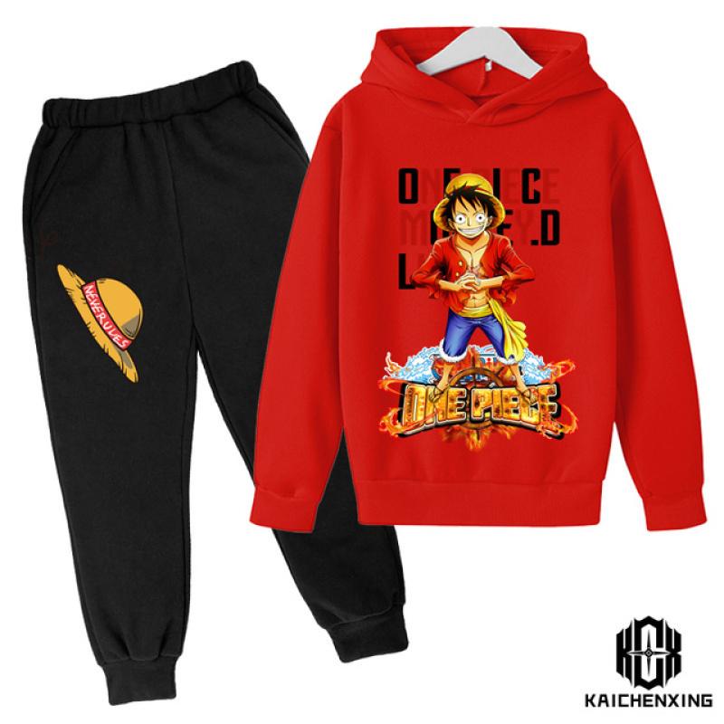 One Piece Cartoon Children's Hoodie Clothes Boys Set Children's Sportswear Clothing Spring and Autumn Fashion Sweatshirt
