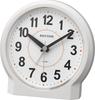 RHYTHM Pure Light R658 Analog Alarm Lights Up When Alarm Is Continuous Second Large Clock, On, Hand, Easy-to-Read Letters, White, 12.2x12.2x7.8cm
