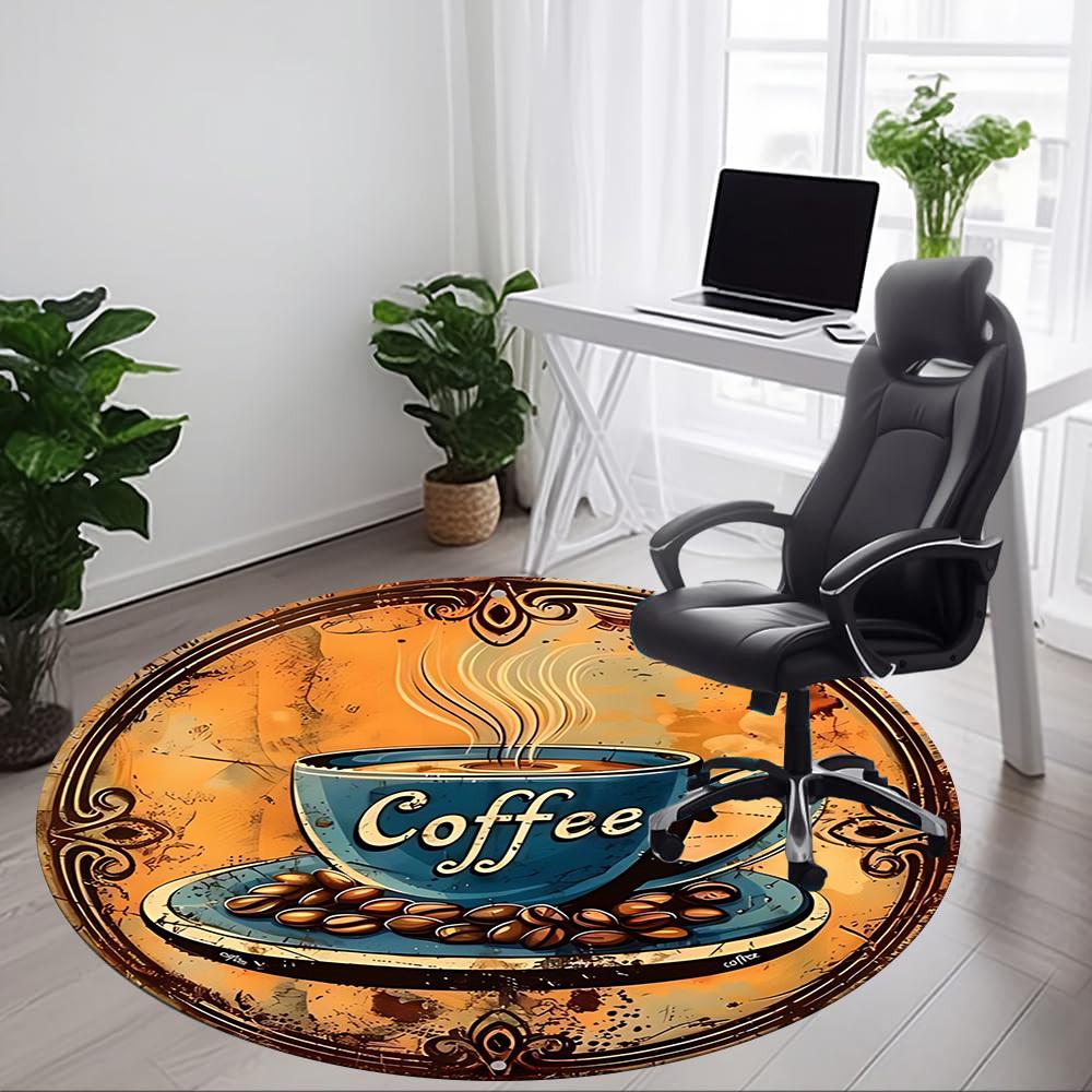 1pc Coffee Beans Chair Carpet for Office - Durable, Ideal for Chair Mats, Stylish & Functional Decorative Rug yy260130013