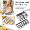 304 Stainless Steel Ice Cube Tray with Removable Divider Large Capacity Ice Mold for Freezing Cubes and Ice Balls Durable Metal Ice Tray with Handle