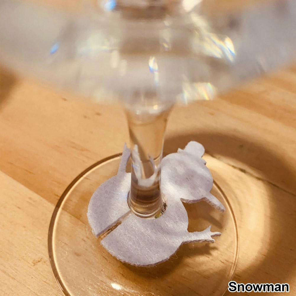 10Pcs Christmas Cup Decoration Card Ring Home Decoration Felt Christmas Decoration New Year Party Supplies New Year 2025 Navidad