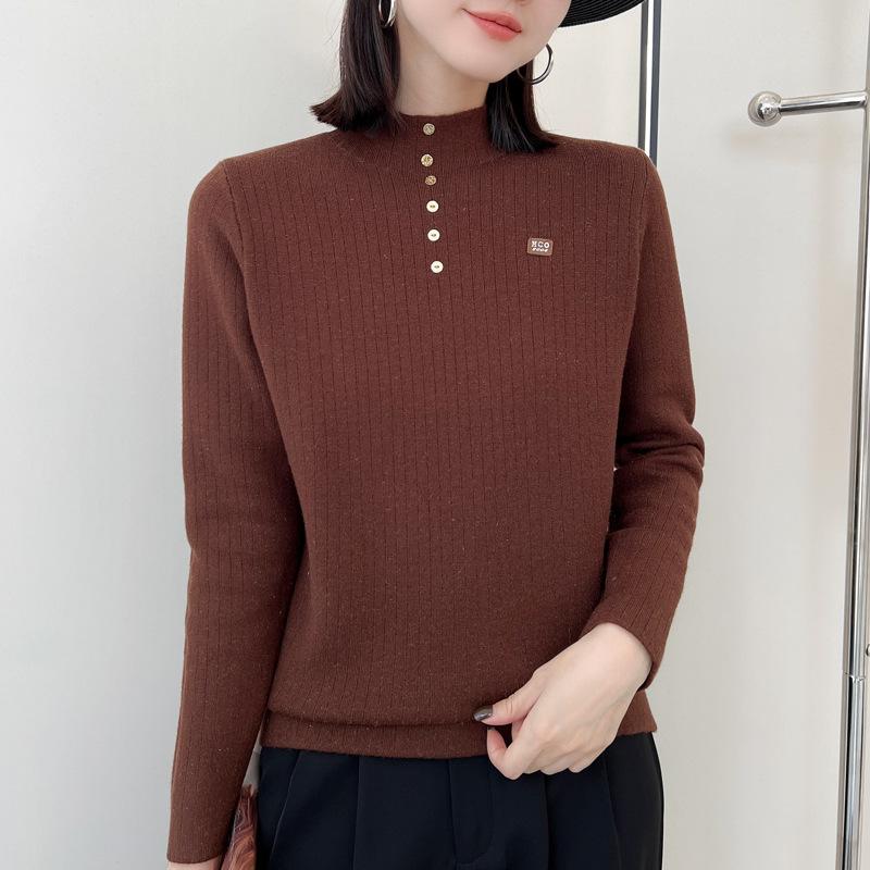 Velvet Sweater for Women In Autumn and Winter Skin-friendly and Warm Base Shirt Fashionable and Versatile Pullover Sweater