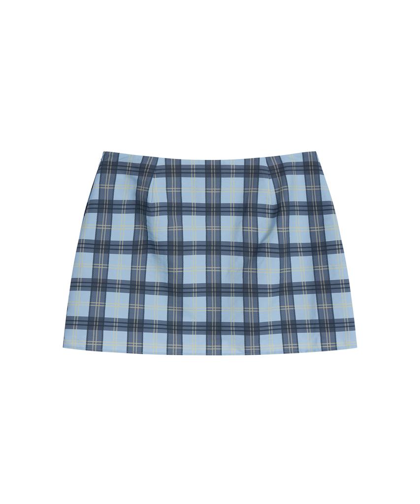 REST&RECREATION Rr Check Mini Skirt - Sky Blue