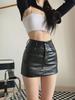 Black PU High-Waist Mini Leather Skirt - Autumn 2023 Edition