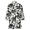 Women's Light And Thin Coat, Three-quarter Sleeve Printed Ruffled Cardigan