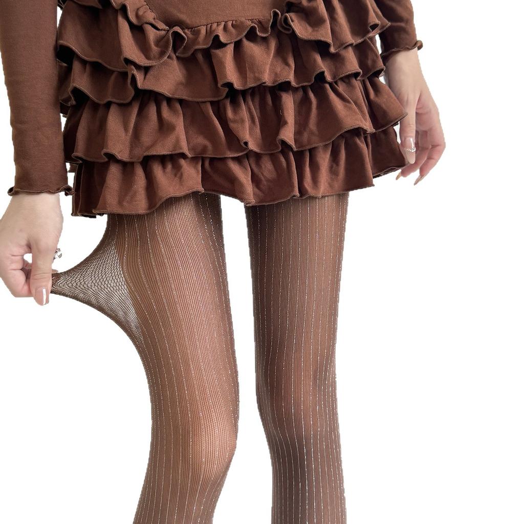 Bling Dame Strømpebukser Sexy Undertøy Skinnende Lårhøye Strømper Dame Strømpebukser Kvinne Strømpevarer Nattfest Strømpebukser Body Strømper