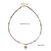 Colorful Red Vein Stone Beaded Necklace | Natural Stone Layering for a Luxurious Vacation Look