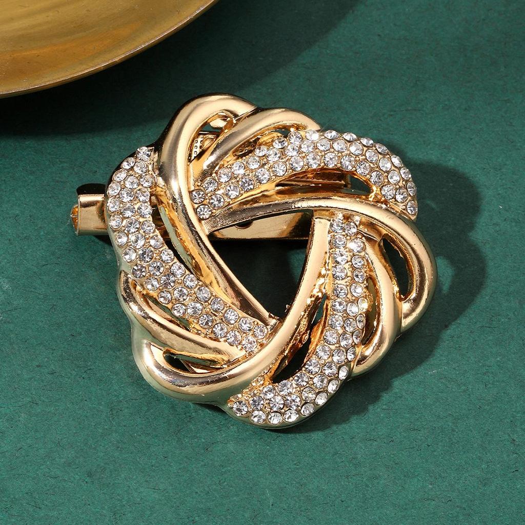 High-End Rhinestone Women's Scarf & T-Shirt Knotting Brooch Pin Accessory