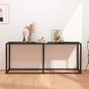 Console Table - VIDAXL - Black Marble - 180x35x75.5 Cm - Tempered Glass - Contemporary Design