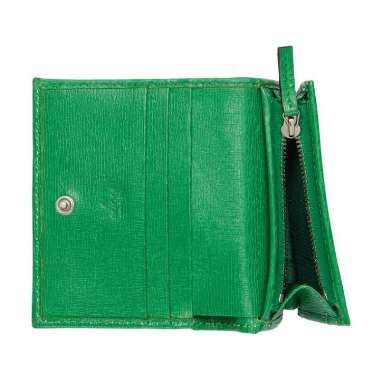 GUCCI Chinese New Year Canvas With Leather Card Holder Women's Green & Brown 774372-FACYZ-8746