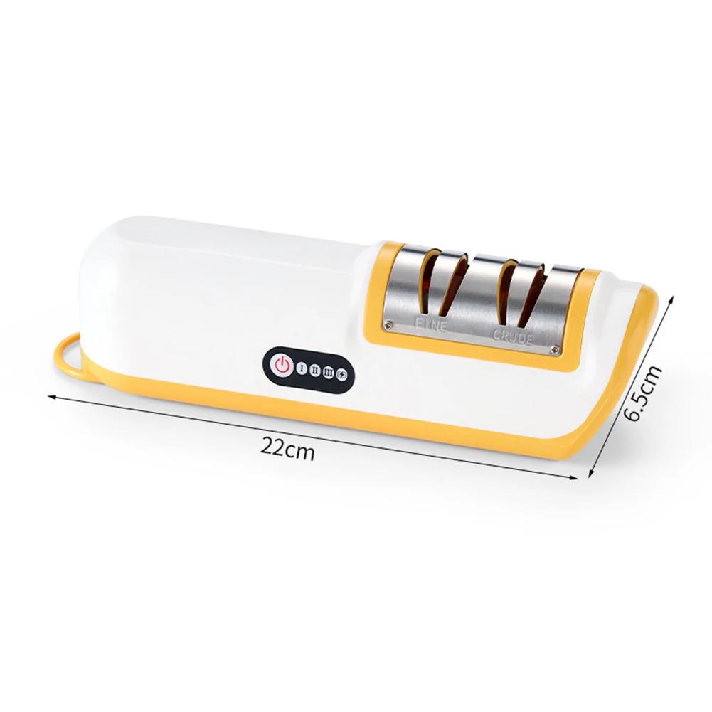 Automatic Sharpening Blade Sharpener With USB Cable 22*6.5CM Wireless Electric Blade Sharpener Rechargeable Kitchen Accessories