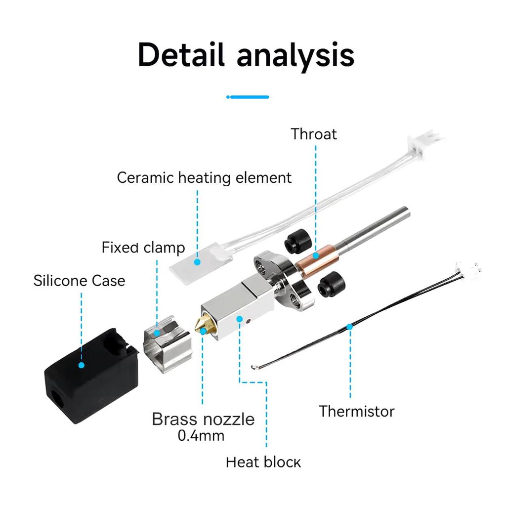 K1C Hot End Upgrade: 3D Printer Block with Removable Nozzle
