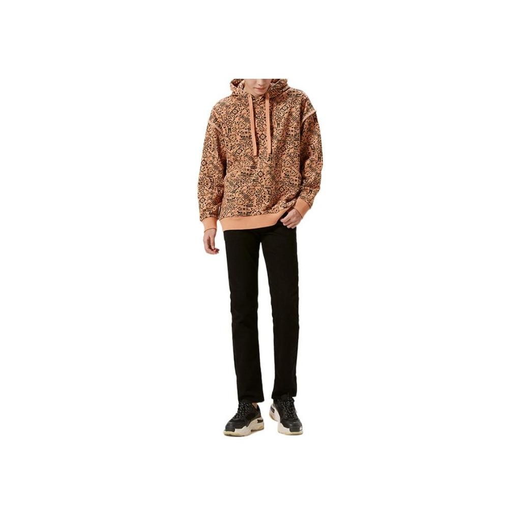 Levis FW22 Floral Print Hooded Pullover Long Sleeve Sweatshirt Men Sweatshirt Orange A5187-0001