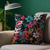 Colorful Flowers Pillow Case Plush Fabric Soft Pillowcase Double Sided Print Sofa Cushion Cover Throw
