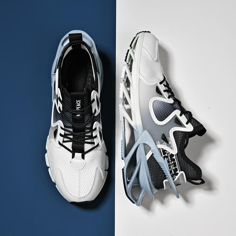 Blade shoes men's large size fly-woven mesh breathable running sneakers gradual change color men's shoes