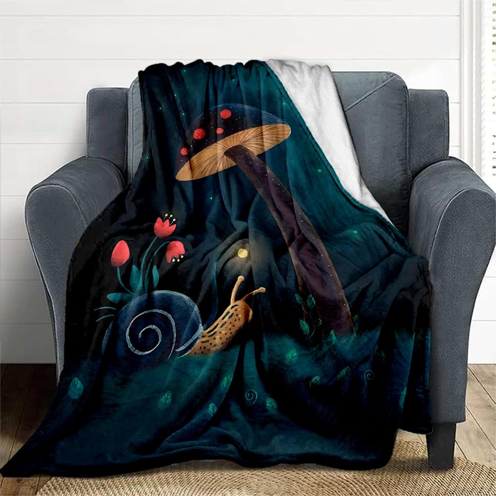 1 Stück Pilz Nacht Außen Decke Leicht Flanell, Weich & Warm, Ganzjahresnutzung für Sofa, Außenbereich, Camping, Wohnzimmer, Büro62