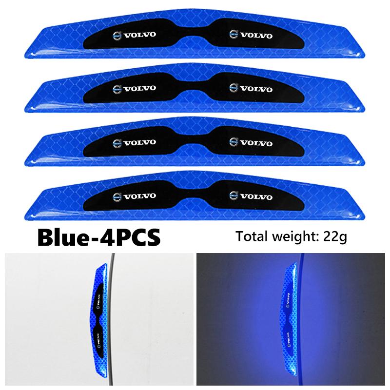 For Volvo 4Pcs Car Door Sticker Safety Warning Reflective Mark Decor Xc60 Xc90 V40 V60 S60 V50 V90 S80 C40 XC40 V70 XC70 C30 JK9