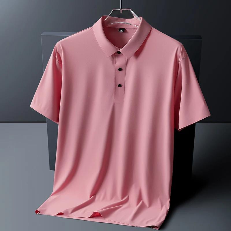 Large Size 8XL Summer Men Polo Shirt Casual Loose Ice Silk Short Sleeve T Shirt Men Quick-drying Business Men Wear