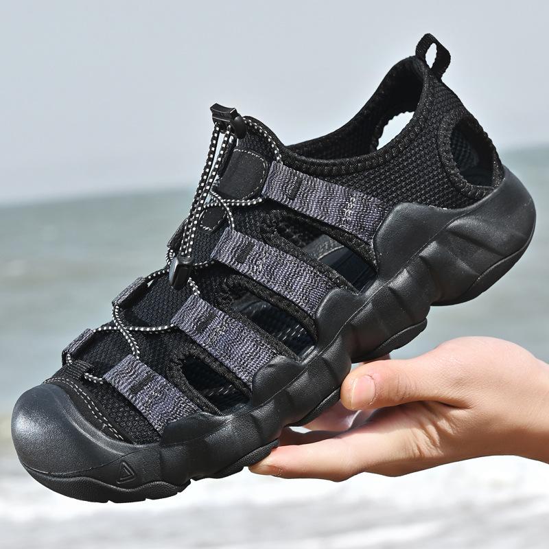 

Outdoor bag head sandals men s 2025 summer new river wading quick-drying beach shoes women s non-slip sandals couple 38 чорний