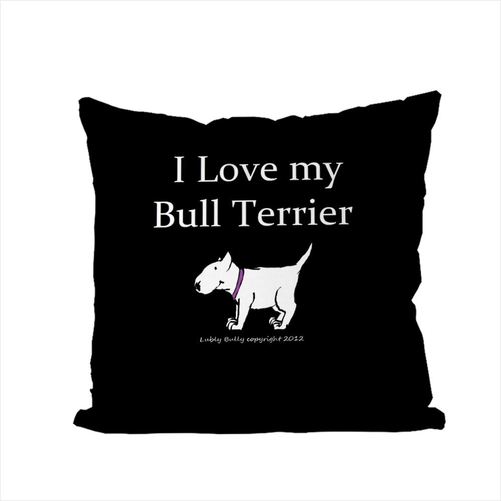 Bull Terrier Pillow Case For Car Sofa Decorative Home Doublesided Print Plush Square Throw Pillow Cushion Cover