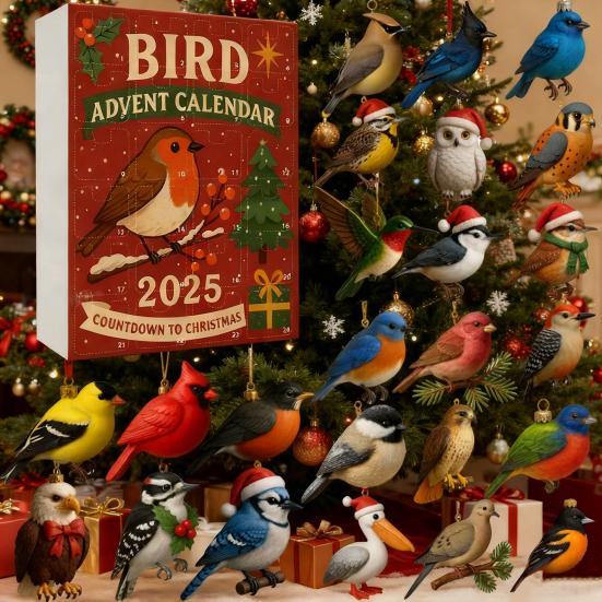 Christmas Advent Calendar Bird Design 24-Day Countdown Decoration Kid Surprise Advent Calendar Holiday Decor