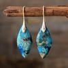 Bohemian Emperor Stone Leaf Pendant Earrings Popular Jewelry