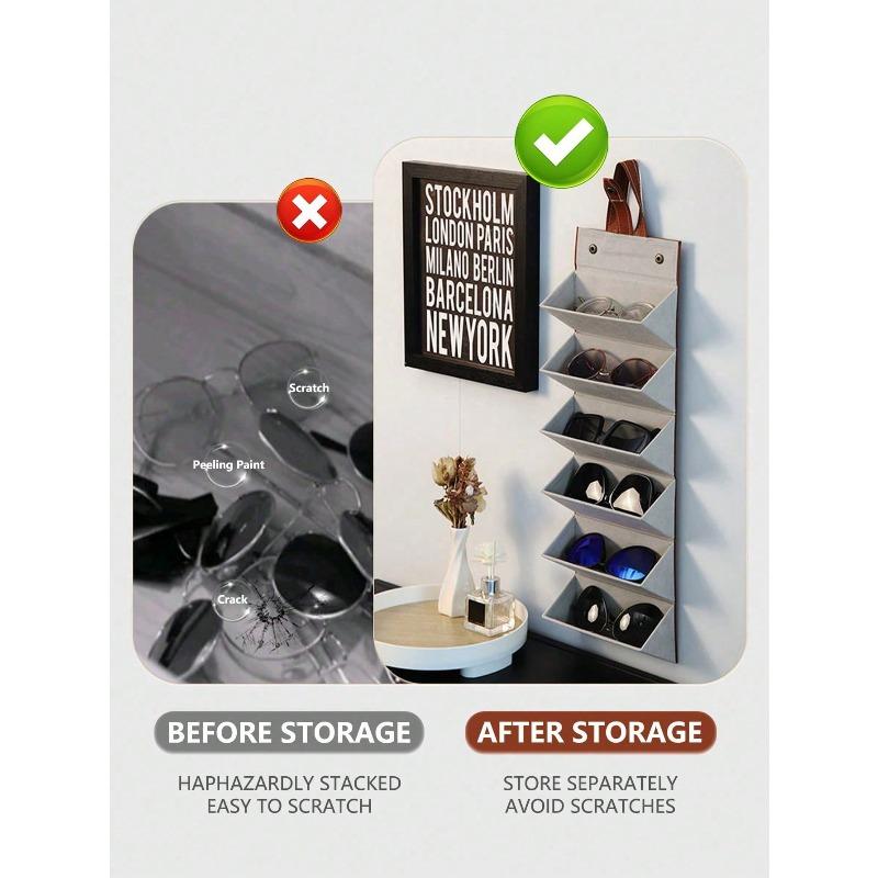 Stylish Multiple Pairs Eyeglasses Storage Box, Convenient Hanging Eyewear Holde