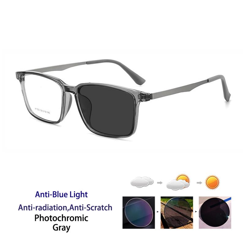 Ultralight Pure Titanium Photochromic Anti Blue Light Reading Glasses for Men Radiation  Protection Computer Presbyopia Glasses