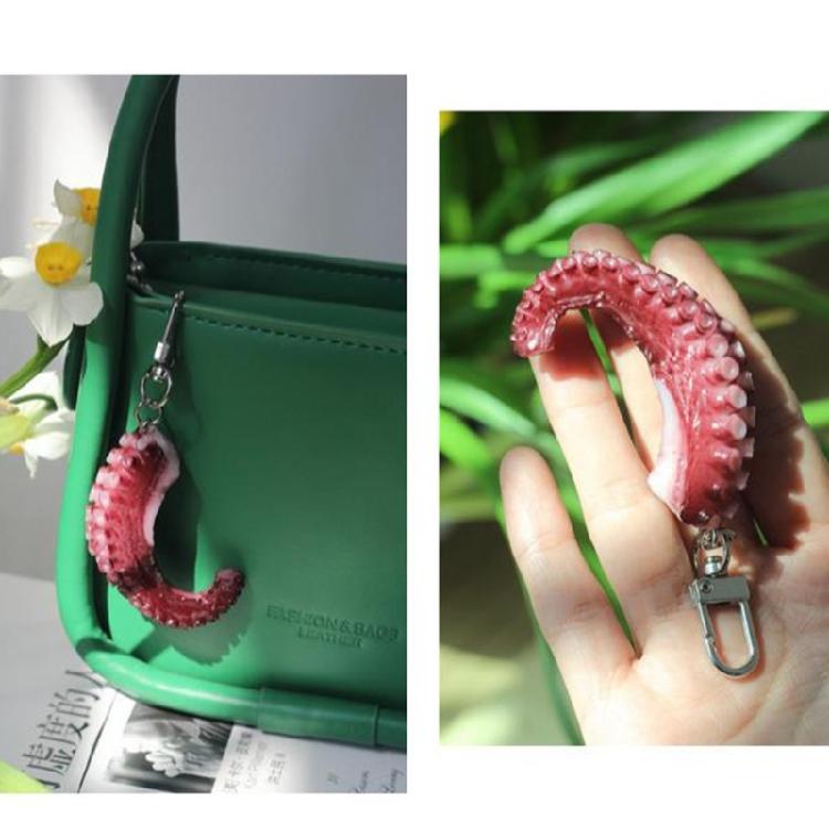 Portachiavi alla moda con tentacoli di polpo e calamaro, facile da usare, ciondolo per borsa, portachiavi multifunzionale, gioiello per chiavi e borse