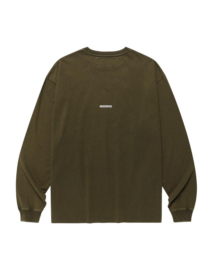 THEVINYLHOUSE Dyed Ls Tee Khaki