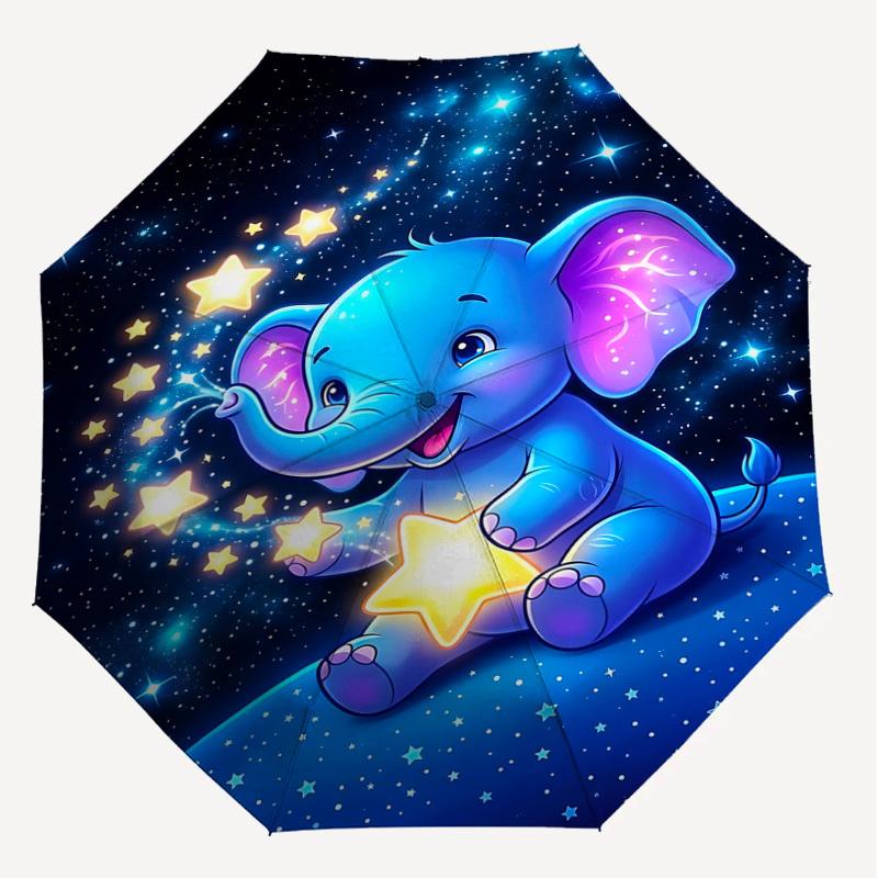 1PC Elephant Umbrella-8-Rib Reinforced, Automatic Open, Lightweight & Durable, Fashion Accessory for Outdoor, J0379