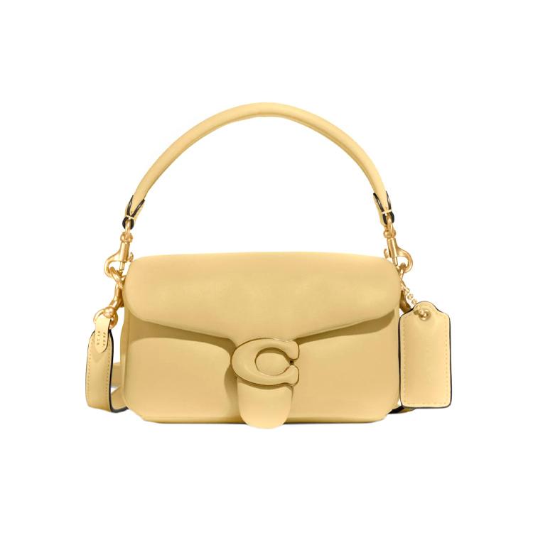 New COACH Tabby Nappa Leather Cloud Bag Pillow Bag Shoulder Bag Crossbody Bag Handbag Small Size Women's Light Yellow C3880-B4VN