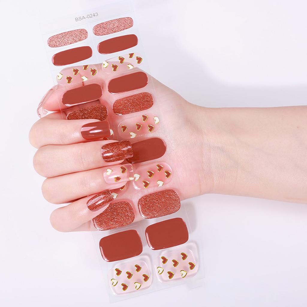 Gel Nail Stickers Full Cover Self Adhesive French Manicure Strips Quick Apply No UV Light Required Salon Quality