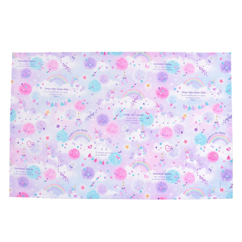 COLORFUL CANDY STYLE Placemat x name no ironing Set of Unicorn Fantasy For (40cm 60cm) Includes sticker. Water-repellent, required. 2. design.