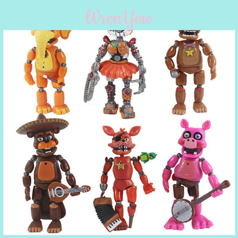 Sześcioczęściowy zestaw sześciu świecących figurek akcji Five Nights At Freddy's z ruchomymi stawami dla dzieci