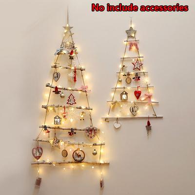 Shabby Chic nástěnný předsvícený DIY dřevěný žebřík vánoční stromeček