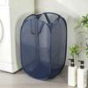 Folding Folding Laundry Basket Mesh Storage Basket Handle Household Laundry Hamper  Home