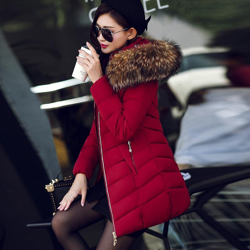YYFS Damenmode Casual Herbst Winter Einfarbig Druck Langarm Jacken & Mäntel Daunenmäntel XXXXXL bordeaux