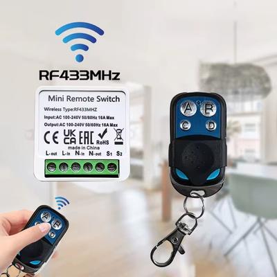 Interruptor de luz remoto inalámbrico de 433MHz 16A Receptor de relé RF con temporizador de 4 teclas Controlador de panel de pared para iluminación LED Automatización del hogar
